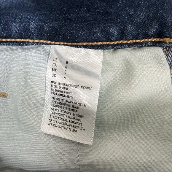 American Eagle Outfitters Stretch A-Line Skirt Womens 0 Blue Denim Button Casual - Picture 6 of 7